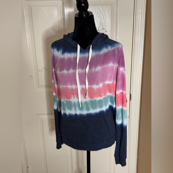 p.j savage blue tie dye pajama soft hoodie sweater & Pants size medium womens - Picture 7 of 10